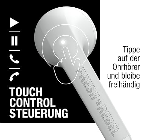 Twins Core, True Wireless kabellose In-Ear Bluetooth Kopfhörer, mit Sprachassistent, Touch-Steuerung und eingebautem Mikrofon, 30 Stunden Spielzeit (Ice Grey)