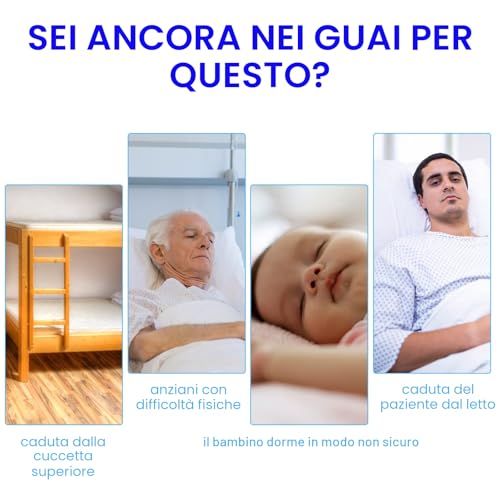 Helangel Elderly Folding Bed Rail Elderly Bed Rail for Elderly Bed Protection Barrier for Hospital Disabled 97 x 40 cm