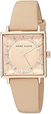 Anne Klein Women's AK/3032RGLP Swarovski Crystal Accented Rose Gold-Tone and Light Pink Leather Strap Watch