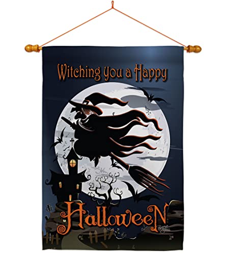 Breeze Decor HS112004-BO-03 Happy Witching You Fall Halloween Decorative Vertic…
