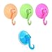 TTKB.HH 4 Piece Multicolor 180 Degree Rotation Adhesive Suction Silicone Cup Hooks, Secure Hold Accessory for Windows, Shower, Bathroom & Kitchen