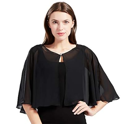 BABEYOND Chiffon Shrug Wraps Evening Wedding Shawl Cover Up Open Front Cape for Dress BABEYOND Chiffon Shrug Wraps Evening Wedding Shawl Cover Up Open Front Cape for Dress