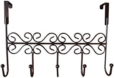 Dream2life Over the Door 5 Hook Rack - Decorative Hanger for Hanging Your Clothes - Coat - Hat Belt - And More - Stylish Organizer for Your Home or Office - Best Lifetime Guarantee