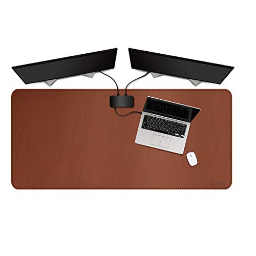 ZORESYN PU-Leder Schreibtischunterlage Braun 120x60cm,XL Mauspad