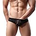 Tonsee® Men's Lace Briefs Sexy Translucent Breathable Underpants (M, Black)