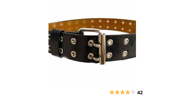 thick black belt with silver holes