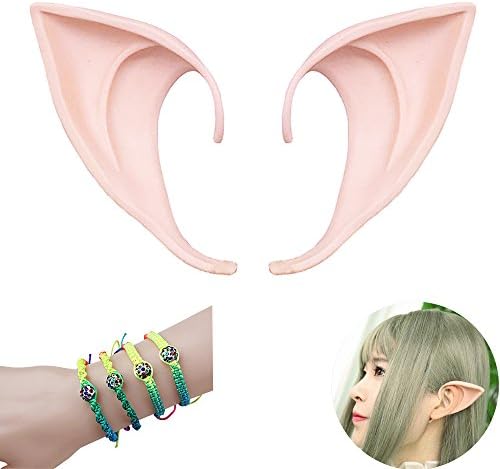 1 Pairs Soft Latex Fairy Pixie Elf Ears Cosplay Accessories Halloween Party Costumes Pointed Prosthetic Tips Ear