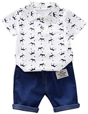 ボーイズ シャツ ショートパンツ 2点セット 男の子 トップス ポロシャツ デニムパンツ 新生活 夏服 カジュアル コットン 半袖 通学 通園 おしゃれ