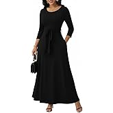 FANDEE Long Dress for Women Casual African Print Empire Waist Maxi Dresses for Wedding Guest, Church, M-3XL