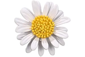 XUN ZHE Cute Daisy Flower Brooch Pins, Plant Sunflower Suit Lapel Pin,Yellow White Sun Flower Dress Neckline Pin for Women Girls Men Gifts
