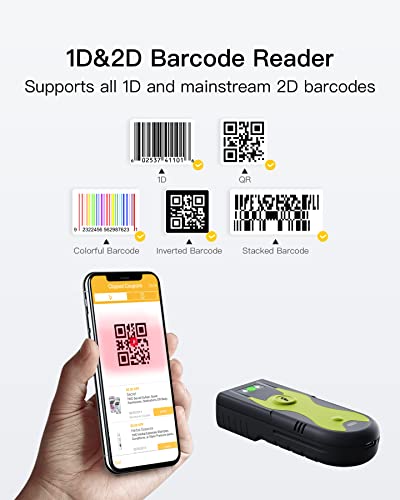 Inateck BCST-42 2D/1D Bluetooth Barcode Reader with USB Adapter 2.4Ghz Scanner On-Screen Code Scanner Portable and with Exclusive Shortcuts