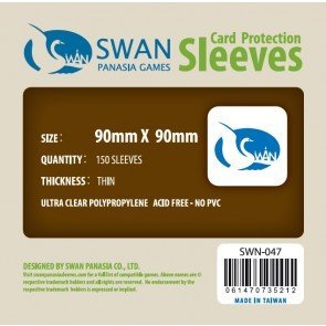 Swan Card Sleeves (90x90mm) - 150 Pack, Thin Sleeves