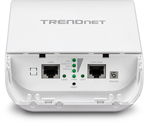 TRENDnet 10dBi Wireless N300 Outdoor PoE Preconfigured Point-to-Point Bridge Bundle Kit, 2 x Preconfigured Wireless N Access Points, IPX6 Rated Housing, TEW-740APBO2K, White