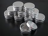 10pcs 10ml Empty Cosmetic Pots Lip Balm Container Jar Silver Aluminum Tins