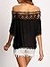 ROMWE Women's Off Shoulder Boat Neck Blouse Half Sleeve Lace T-Shirt