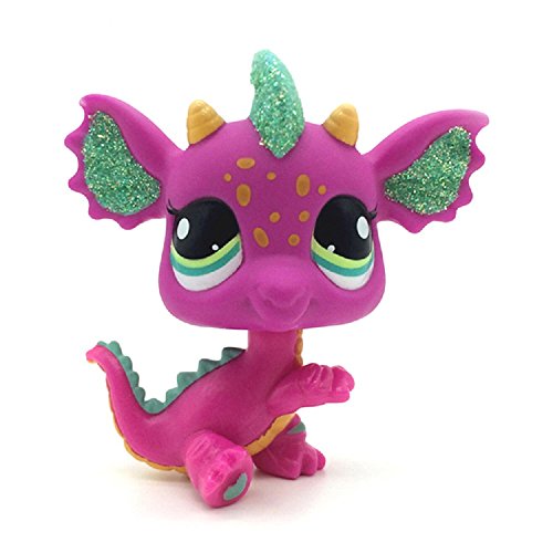 Mini Pet Shop Sparkle Pink Green Dragon Rare Toy #2663 LPS