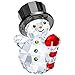 SWAROVSKI Snowman with Candy Cane Figurine, Crystal/Fern Green/Light siam/Jet