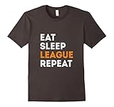 Men's Gamer: LOL Eat Sleep League Repeat gaming T shirt 2016 Large Asphalt