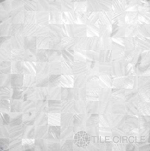 Groutless Mother Of Pearl White Squares Tile Amazon Com