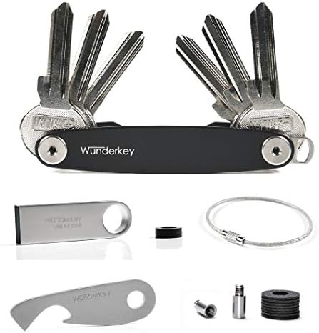 WUNDERKEY ® Ultimate Package – Key Organizer with The Most Popular Accessories Made in Germany [with USB Flash-Drive, Bottle Opener & Key Ring | Key-Manager | The Original from GQ & Playboy ]