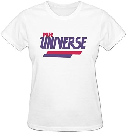 Sinony Women's Front Printed Steven Universe Mr Graphic Crewneck T-Shirt M White