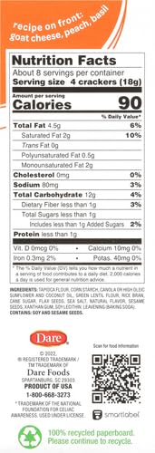 DARE BRETON GLUTEN FREE CRACKERS, ORIGINAL WITH FLAX, 4.76 OUNCE,PACK OF 1