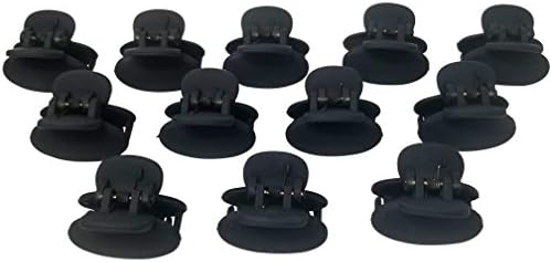Evogirl Hair Clips, Claw Clips, Butterfly Clips, Small, Oval Shape Matte Black Colors for Women/Girls, Pack of 12
