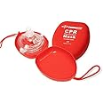 Primacare RS-6845-2 Pack of 2 Single Valve CPR Rescue Mask in Red Hard Case, Adult/Child Pocket Resuscitator with Elastic Strap, Air Cushioned Edges, 6.5x4.8x1.6 inches