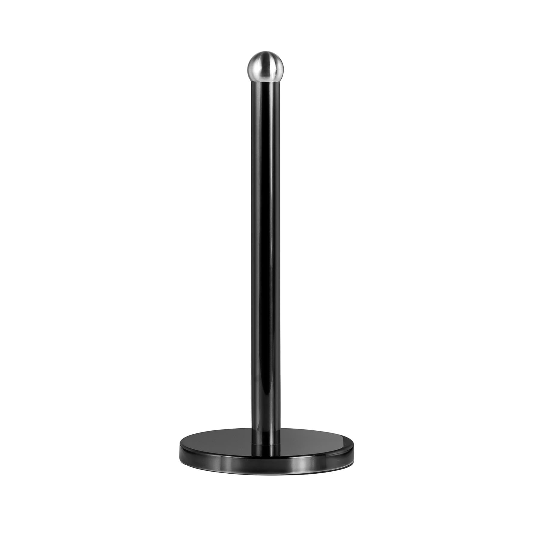 Innoteck Freestanding Kitchen Paper Towel Holder – Stable Non-Slip Base, Premium Stainless Steel – Fits Large-Sized Rolls, Modern Vertical Design – Black