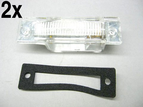 Porsche 911 912 License Plate Light (x2) +Bulb +Gasket OEM