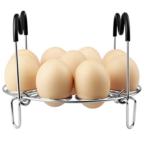 Aiduy Egg Steamer Rack Trivet with Heat Resistant Silicone Handles for Instant Pot Accessories 6 qt 8 Quart, Stainless Steal Kitchen Trivet Steam Rack Steaming Holder Pressure Cooker Accessories - Thumbnail 7
