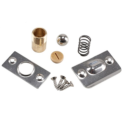 Door Ball Catch, Dayree 2pcs Adjustable 53 mm Brass Core Stainless Steel Cabinet Ball Latch with Strike Plate and Screws Easy to Install for Bathroom, Hotel, Toilet Door - Thumbnail 5