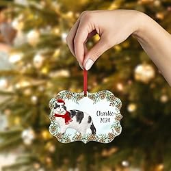 Bicolor Scottish Fold Cat Christmas Ornament 2024