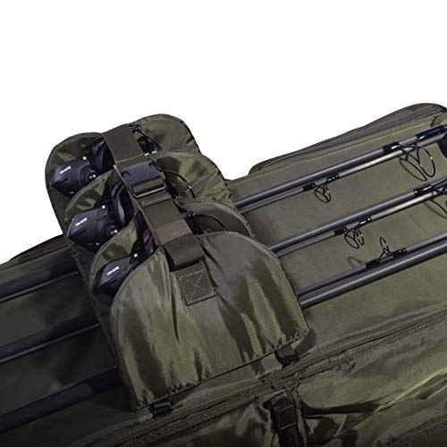 Sonik 3-Ruten Transporttasche (T-50) bis 127 cm - Rutentasche für bis zu drei Steckruten inkl. Angeltaschen - All in one… – Bild 3