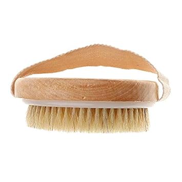 MAYCREATE Imported Round SPA Bath Wooden Brush Pig Bristles Shower Scrubber Massager Body