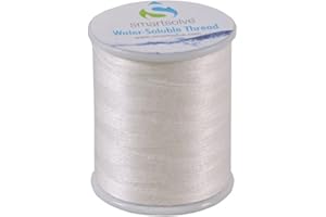 SmartSolve Water-Soluble Thread | Dissolves Quickly in Warm Water | Biodegradable | Eco-Friendly | Quilting, Sewing, Crafts, Balloon String, Hanging Tags | 0.1mm x 200m Spool | White