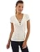 PattyBoutik Women's V Neck Lace Up Short Sleeve Blouse