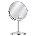 Oak Leaf Two-sided Vanity Mirror,Tabletop Swivel Makeup Mirror Boutique Mirror,1x/5x magnification,Chromed Finish Circular,6-inch
