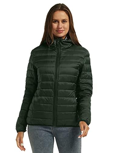 wantdo Women's Warm Packable Down Jacket Winter Light Coat Dark