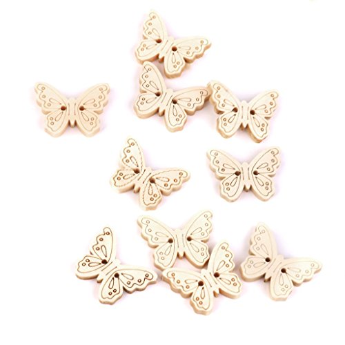 Jesica Wooden Butterfly Button Sewing Craft Accessiry