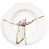 Seletti 09623 Kintsugi Collection Soup Plate in Porcelain 9"