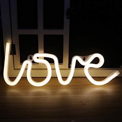 Perfect Pricee Love LED Neon Signs for Wall Decor, Powered by USB Wire,Night Lights Lamps Wall Art Decor, Wedding Party Decoration,Table Lights (Love – White Color)
