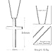 REVEMCN Simple Stainless Steel Silver Tone Cross Pendant Necklace for Men Women, 20-24 Inches Chain