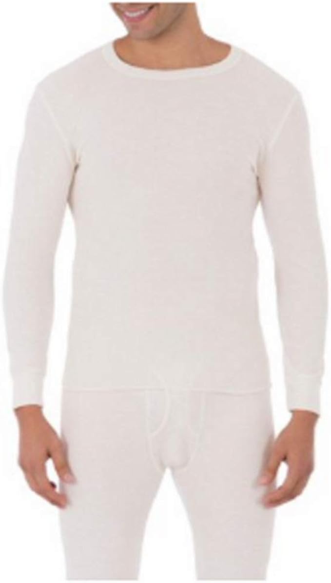 Fruits of The Loom 1 Men's White Thermal Crew Shirt (L) (Large) at