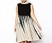 VIGVOG Women's Prom Sleeveless A-Line Paneled Plus-Size Black Fit & Flare Dress