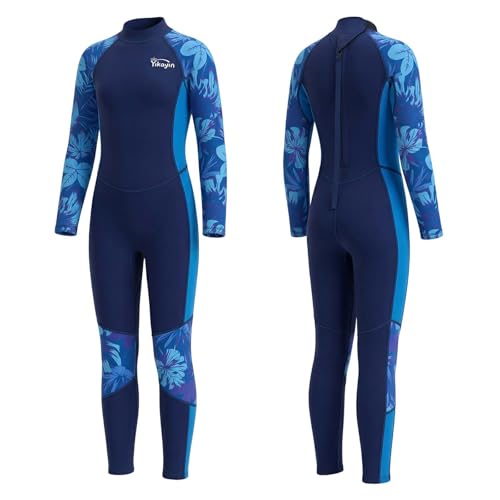 Yikayin Neoprenanzug Kinder, 2,5 mm Neoprenanzug für Jungen Mädchen, Neopren Shorty Thermo UPF50+ Badeanzug hinten für Schwimmunterricht, Tauchen, Sur