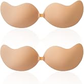 Sticky Bra, Backless Strapless Bra Push Up, Adhesive Invisible Lift Up Bras 2 Pairs