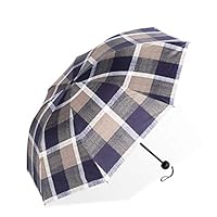 BLRYP Waterproof Umbrella Hit Color Plaid Men and Women Sunny Umbrella, Reinforceds Windproof Three Folding Suns Umbrella Dual-use Umbrella Sunscreen UV Protection Windproof Umbrella, Golf Umbrella