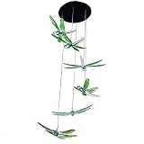 Yeyo Dragonfly LED Solar Wind Chime Night Light, Color-Changing (Green Dragonfly)