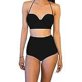 Olive Women's Strappy High Waist Bikini Set Push Up Bandeau Swimsuit